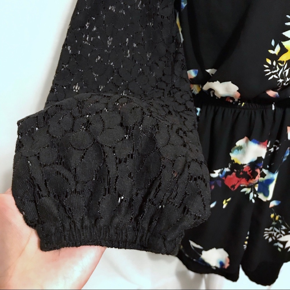 ❌SOLD❌ Xhilaration Black with Floral Dress Women L - Picture 6 of 15